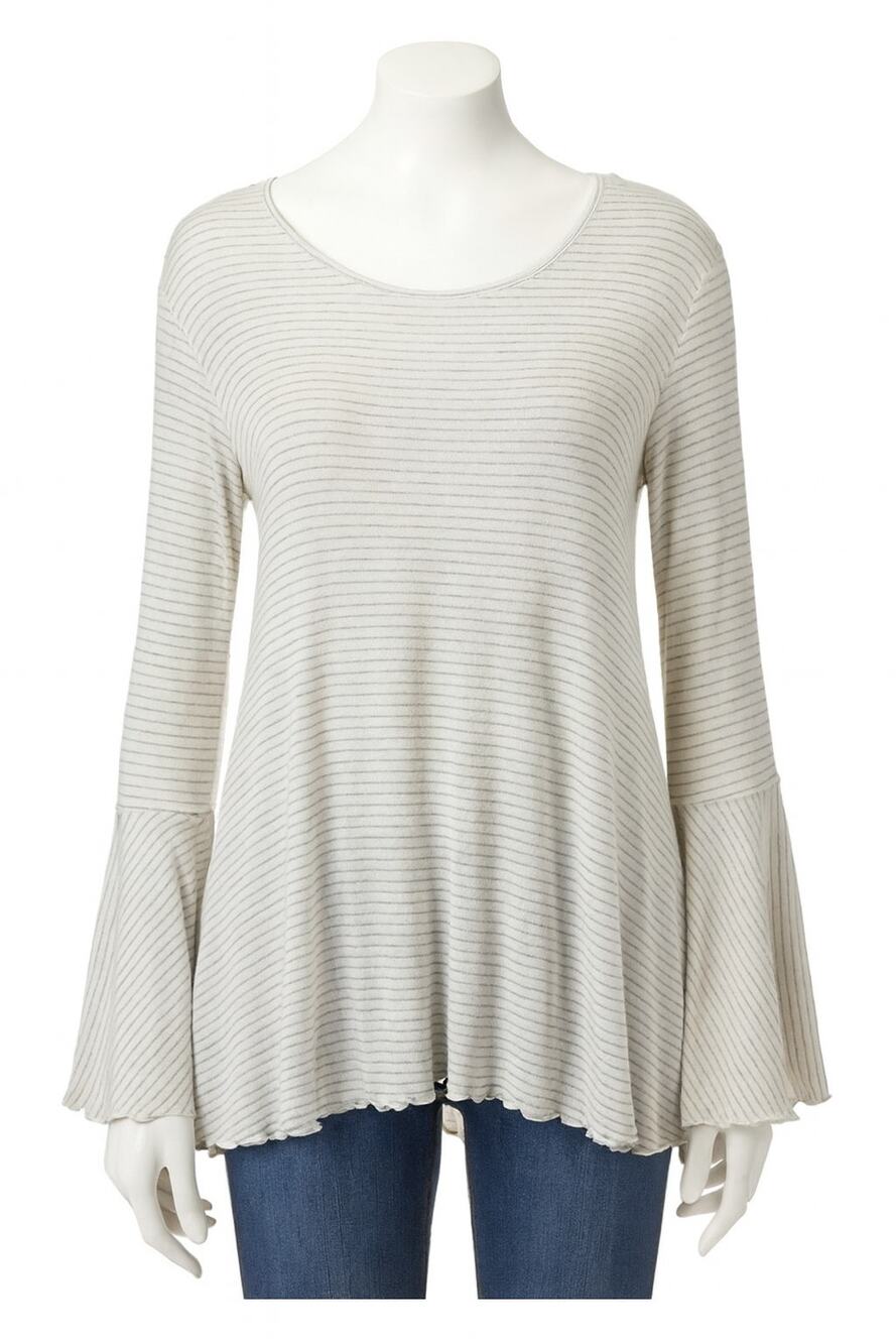 LC Lauren Conrad Striped Bell Sleeve Top Size Large